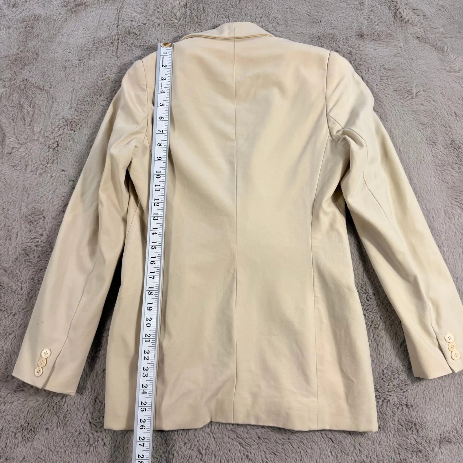 Vtg Union USA Ralph Lauren Collection Classics Beige‎ Wool Blazer Jacket Women 2 - Image 6