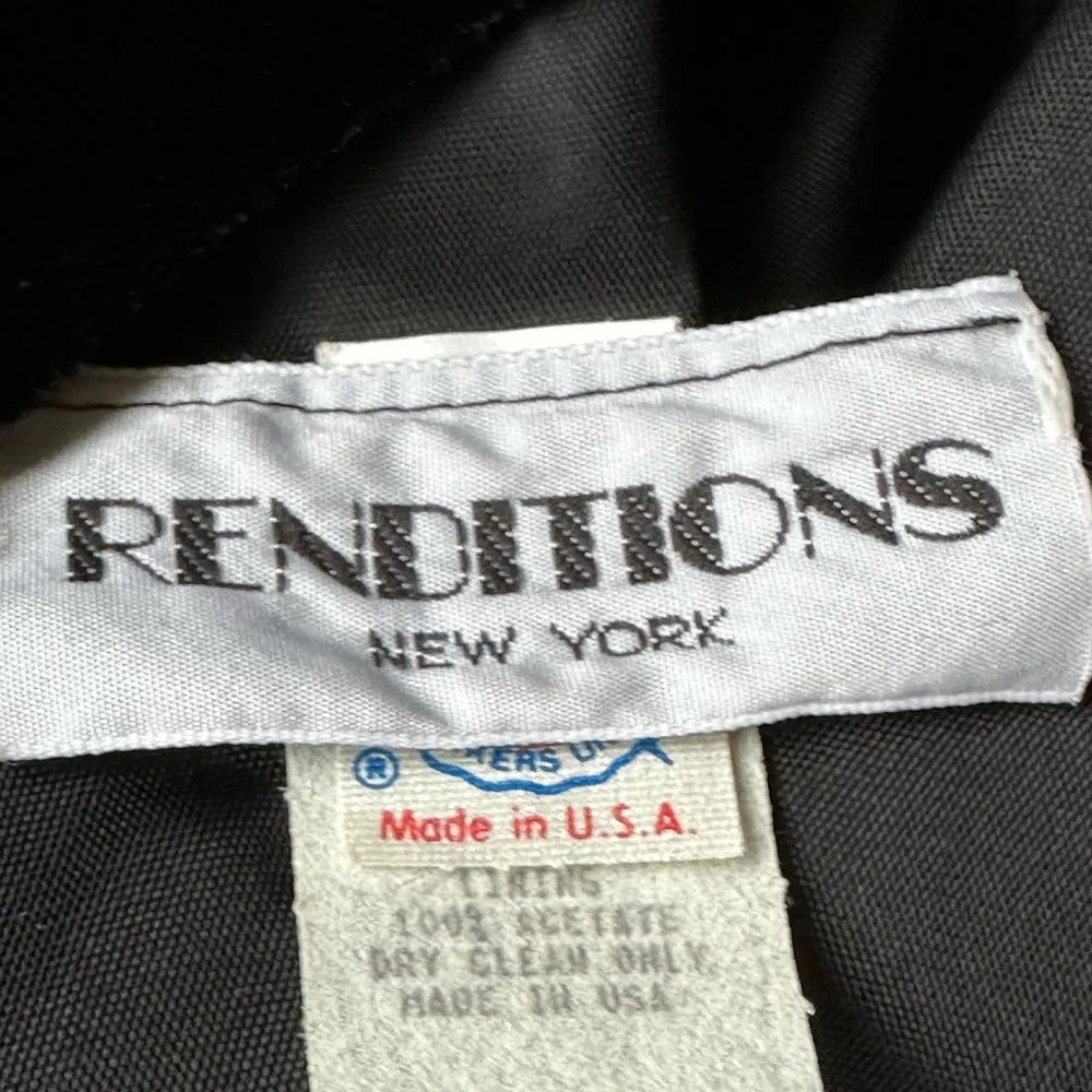 Renditions New York Vintage Black Velvet 80’s. Dress V Low Cut Back W Bow Sz 8 - Image 13
