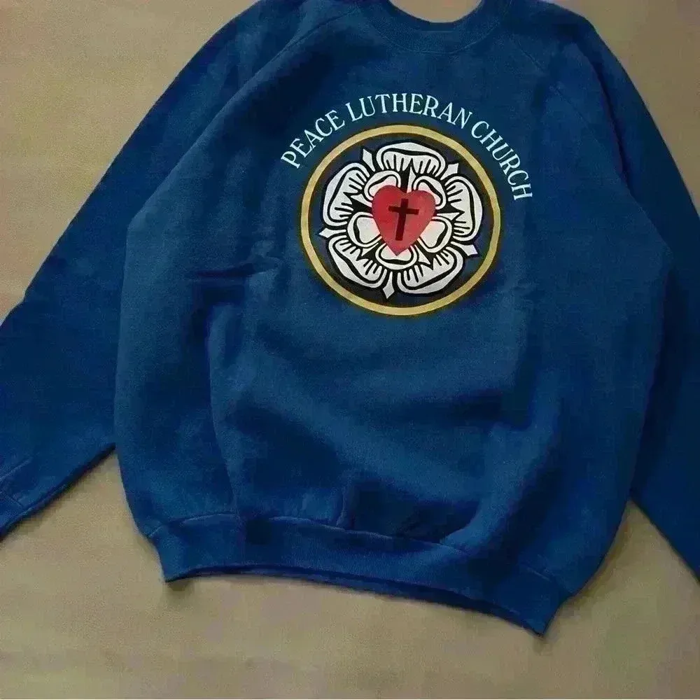 90’s Crewneck Peace Lutheran Church poly blend 90’s crew: XL - Image 2