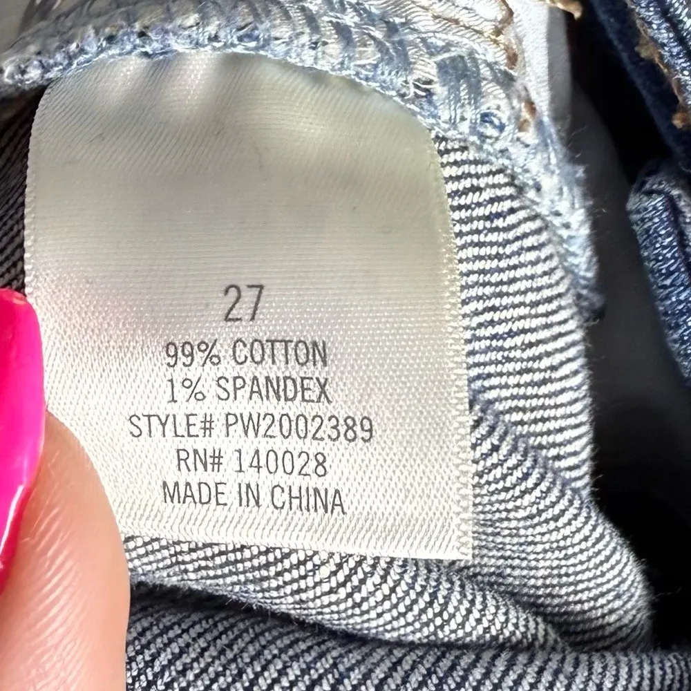 Francesca’s Harper Heritage Women’s High Rise Straight Raw Hem Jeans size 27 NWT Blue - Image 9