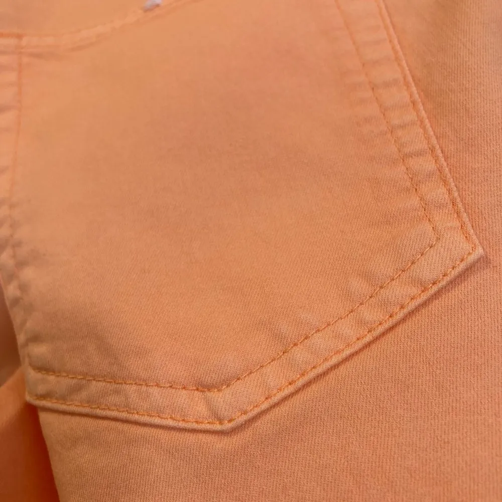 Gold Case women's size 25 mid rise lightweight salmon stretch skinny jeans 25x31 Orange - Image 9