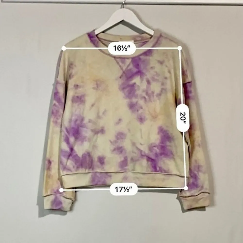 Kirious Women’s Reverse Tie Dye Long Sleeve Pullover Sweatshirt Purple Sz M NWT - Image 5
