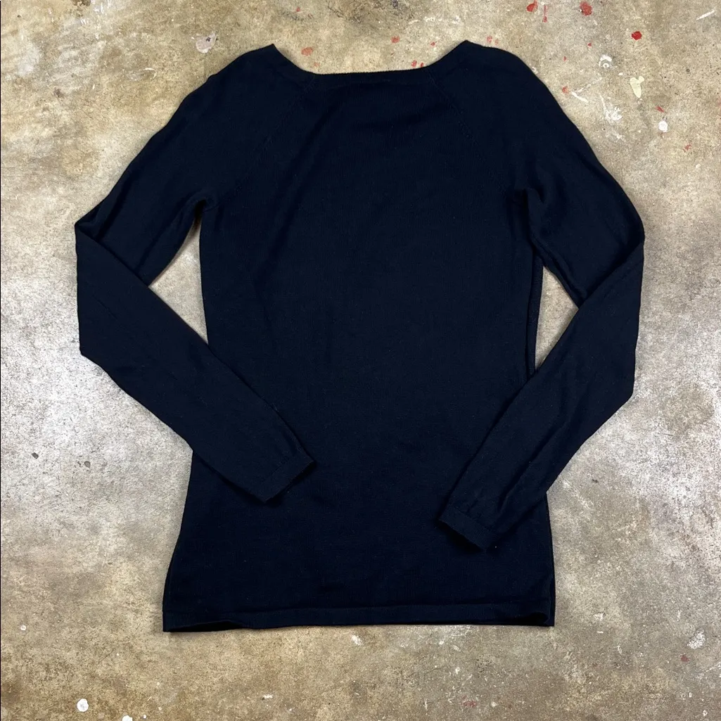 Loft Black Sweater with White Bow Pattern
Size: XS - Image 3
