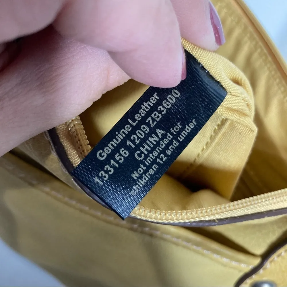 Fossil vintage‎ yellow leather crossbody bag - Image 4