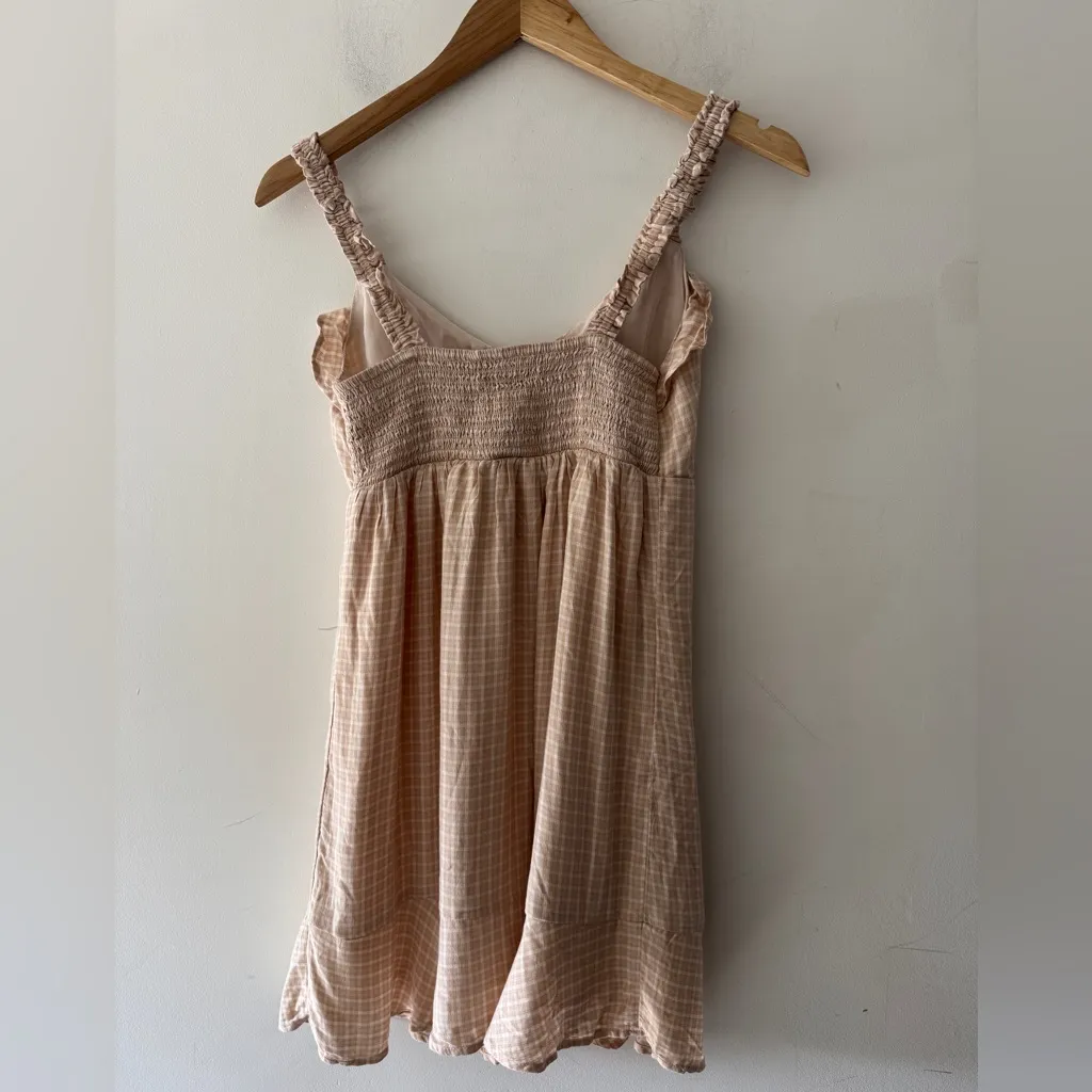 American Eagle Cream Pink Ruffle Mini Dress - Image 8