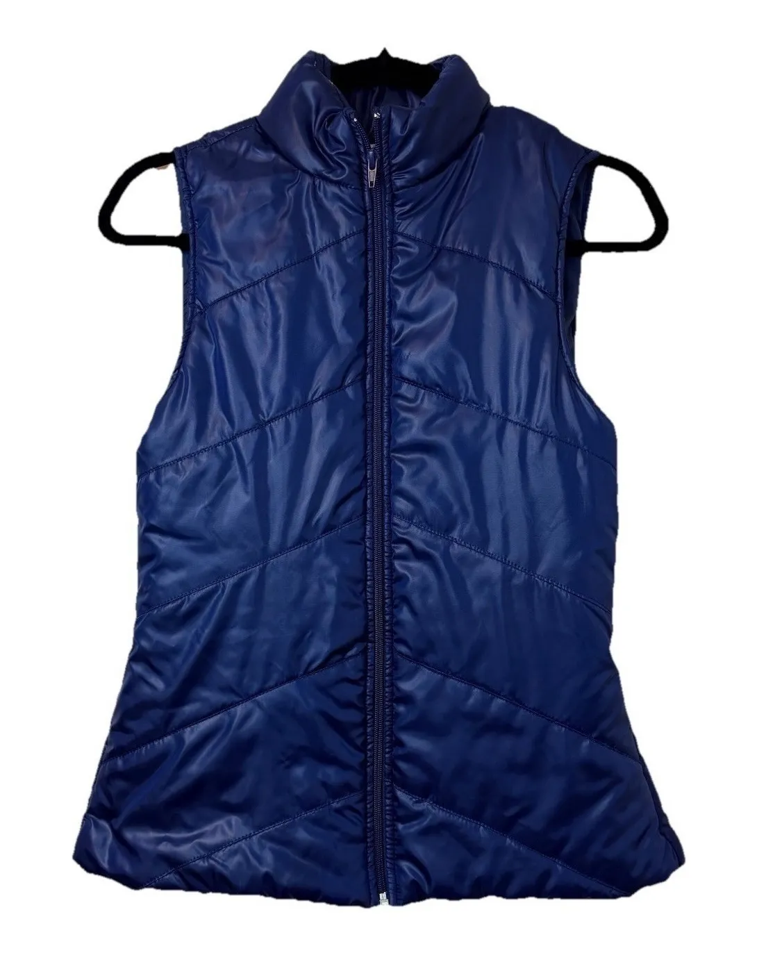 Self Esteem Vest Women's Purple Sleeveless Zip Down Puffer Pocket Fall Size M - Image 1