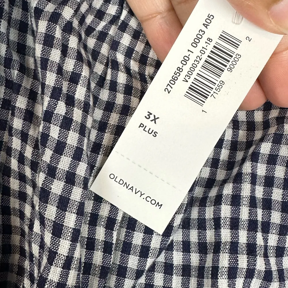 Old Navy Off The Shoulder Waist Define Gingham Midi Dress Women’s Plus Sz 3X - Image 5
