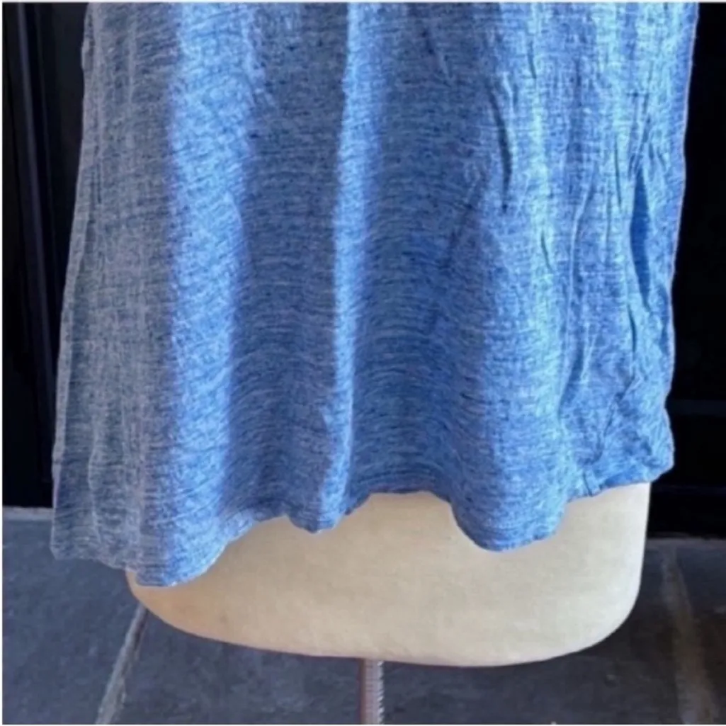 Joie Linen Azure Blue Short Sleeve Top - Image 8