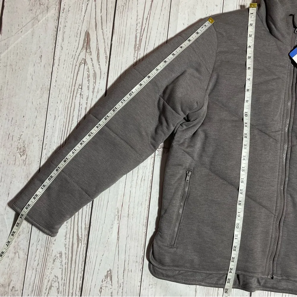 Anthropology THREE DOTS Modern Full Zip Quilted Heather Knit Jacket Gray Size L - Image 11