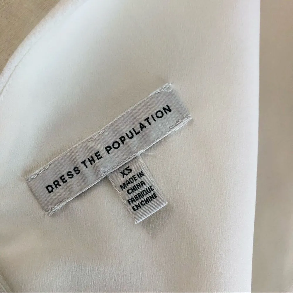 Dress the population Gracelyn off white blouson gown - Image 14