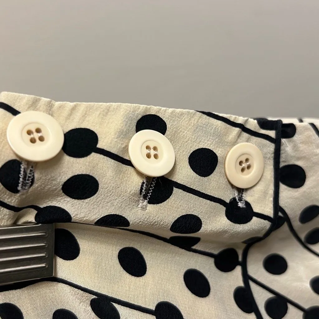 ✨Studio M 100% Silk Cream/Black Sz Medium Skirt✨ Black - Image 8