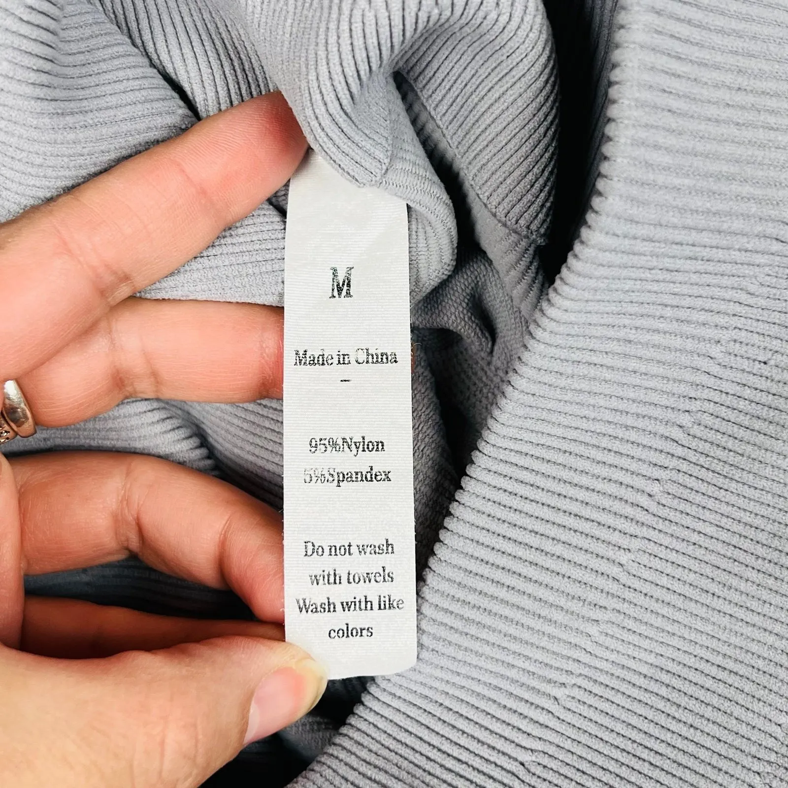 Essential Seamless Ribbed Booty Shorts, Soft‎ Gray, Size Medium, Compressing Gray - Image 9