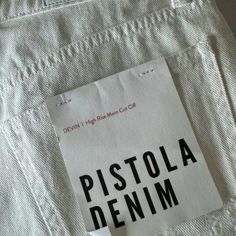 NWT Pistola 27 Devin Mom Cutoff Denim Shorts in White Lies - Image 5