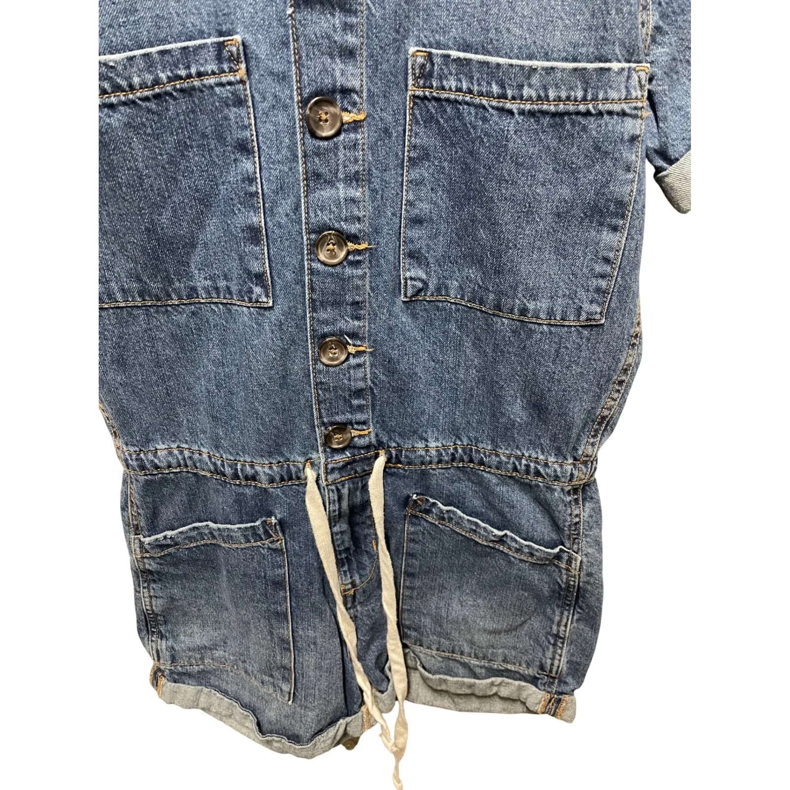 Aeropostale Denim Flight Suit‎ Romper SZ XS - Image 6