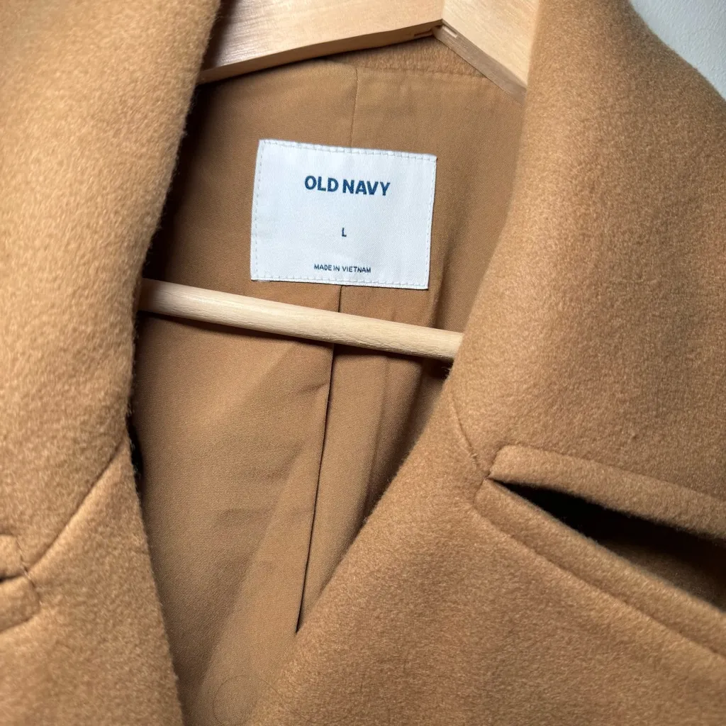 Old navy womens Oversized Double-Breasted Pea Coat size L pockets long sleeves - Image 2