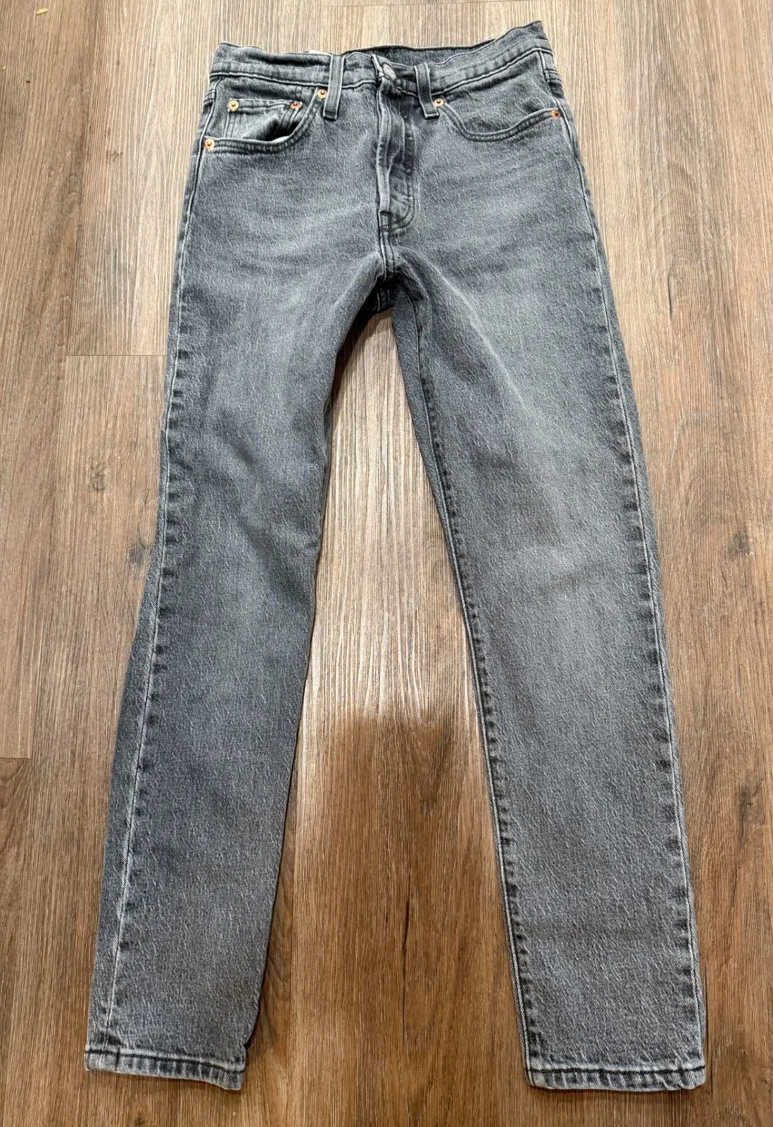 Levi premium 501 Original Fit Jeans Grey Wash Women W25 L28 Gray Size 25 - Image 1