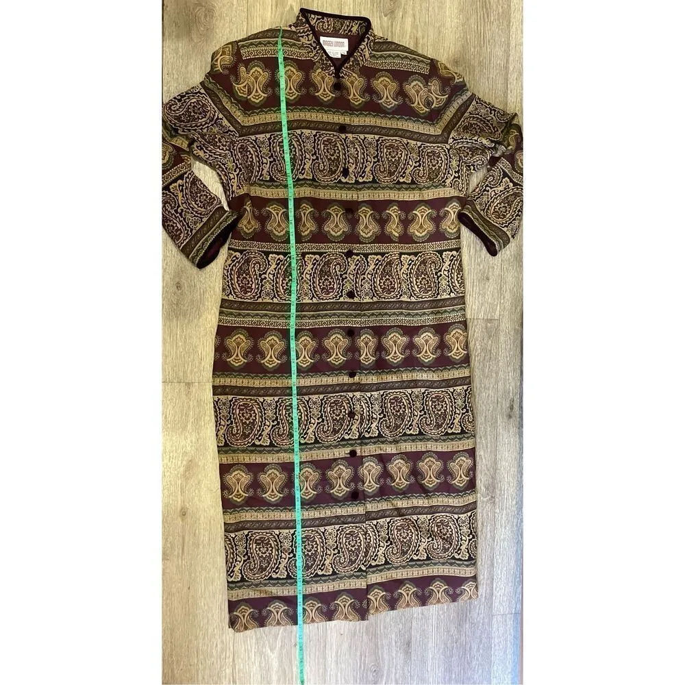 Maggy London Vintage Button Down Dress Size 16 Boho - Image 5