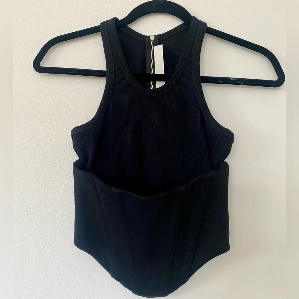 Dion Lee Float Corset Style Tank Top Y2K Minimalist Zip Crop Black Size 0 - Image 4
