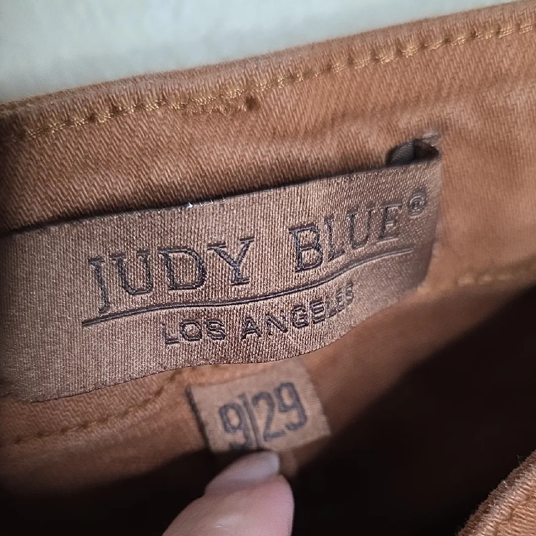 Judy Blue Jeans Wide Leg Crop High Rise Womens Pants Brown Denim Camel Size 9/29 - Image 4