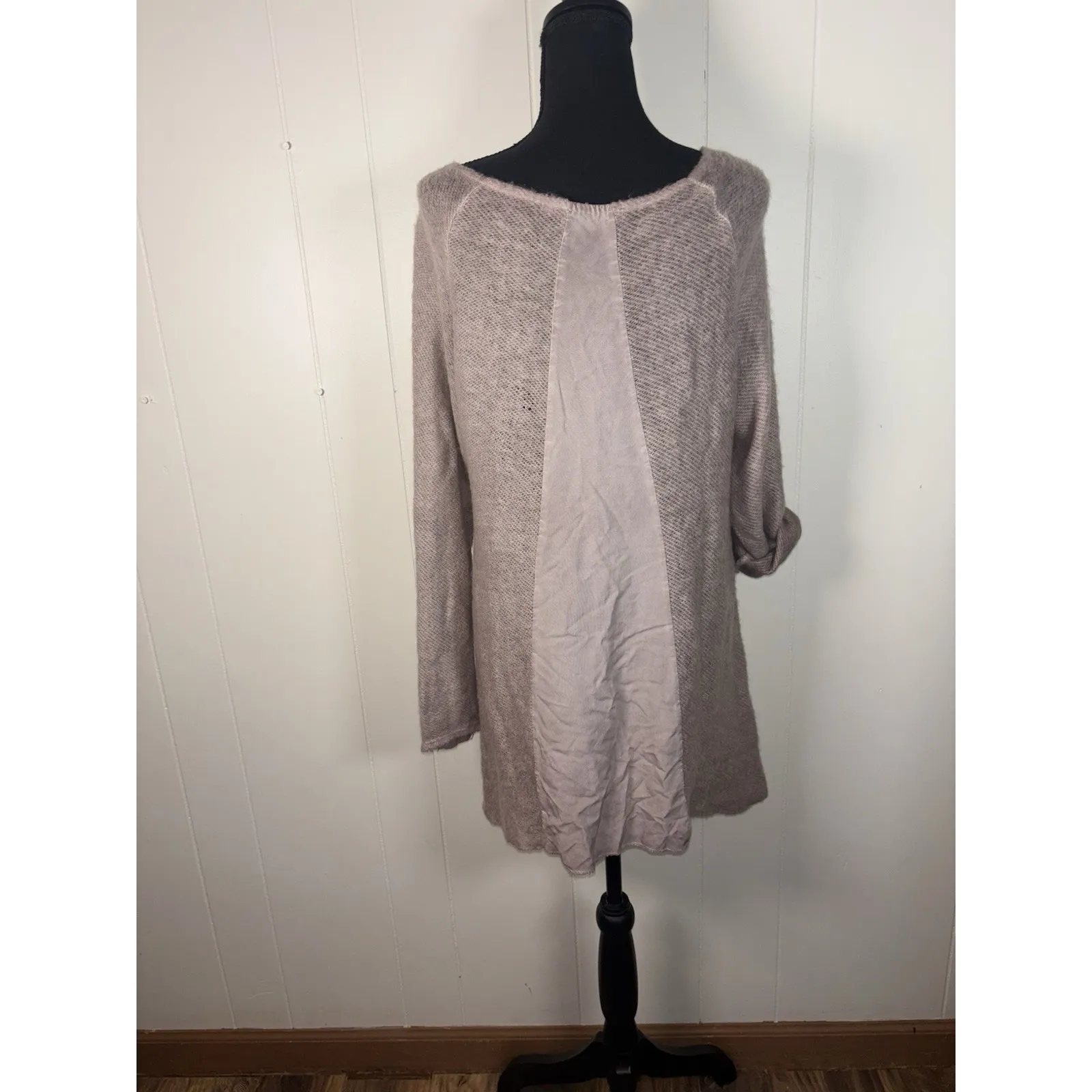 ivy and lace mohair blend thin knit sweater italy small Roll Sleeves Metallic - Image 2