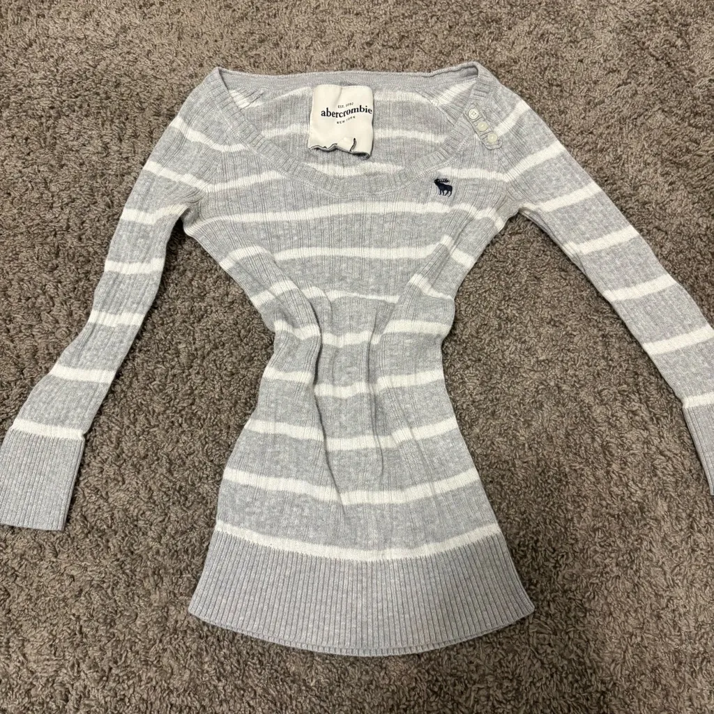 Abercrombie Y2K Early 2000’s Babydoll Stripe top - Image 2