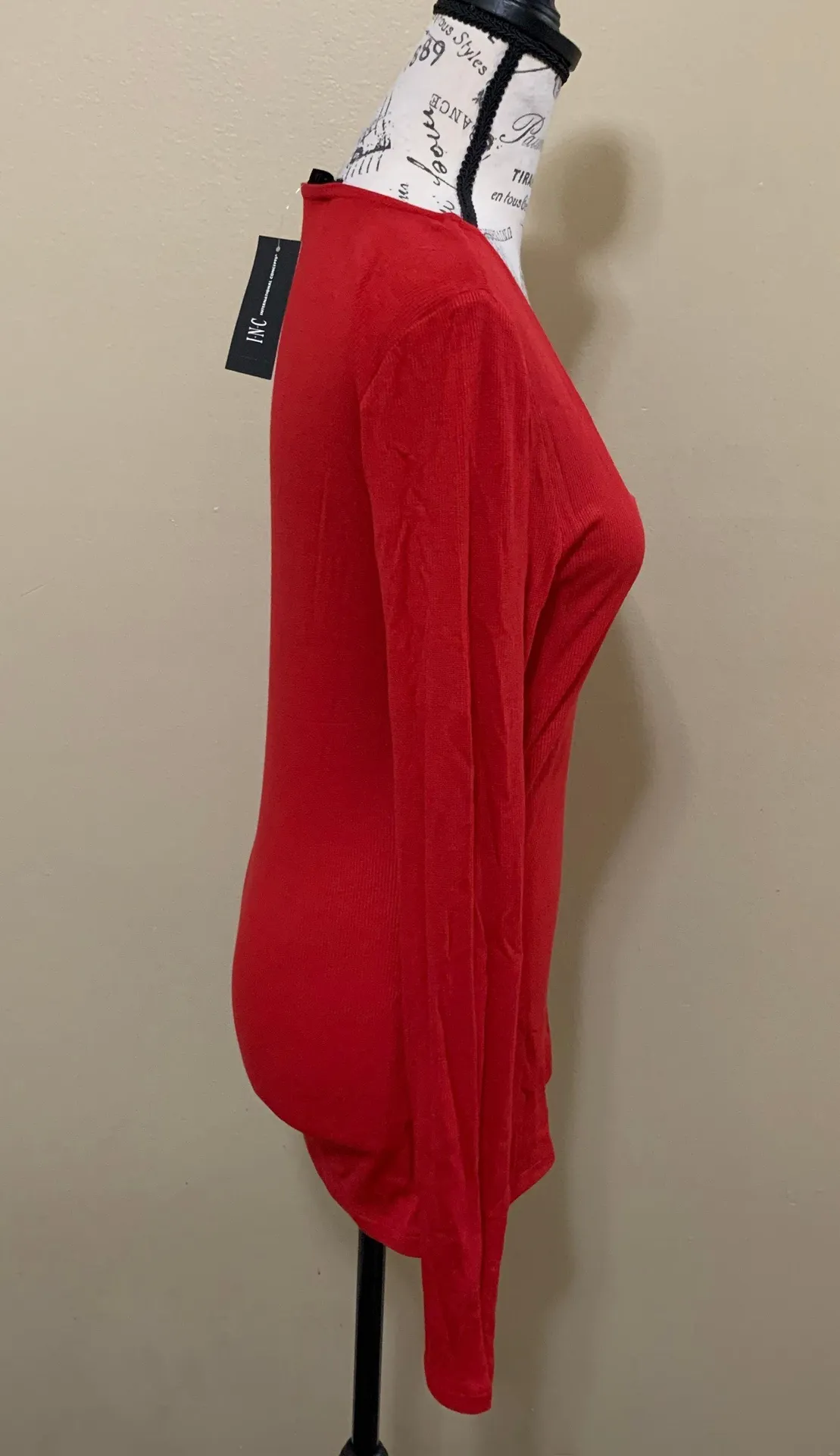 INC  Red Long Sleeve Top - Image 6