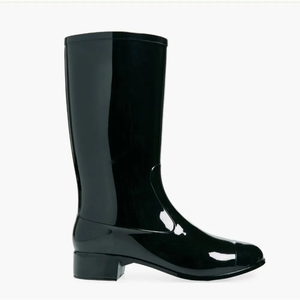 Jeffrey Campbell Showers‎ Waterproof Rain Boot (Women) 8M, Black Gloss, NWT - Image 3