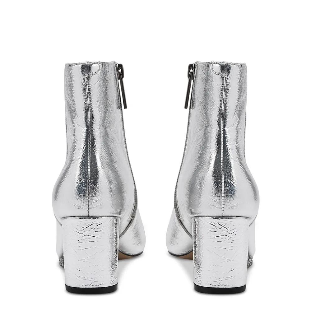 Kurt Geiger Burlington Block Heel Ankle Booties, Silver Size EU 37, New w/o Box - Image 3