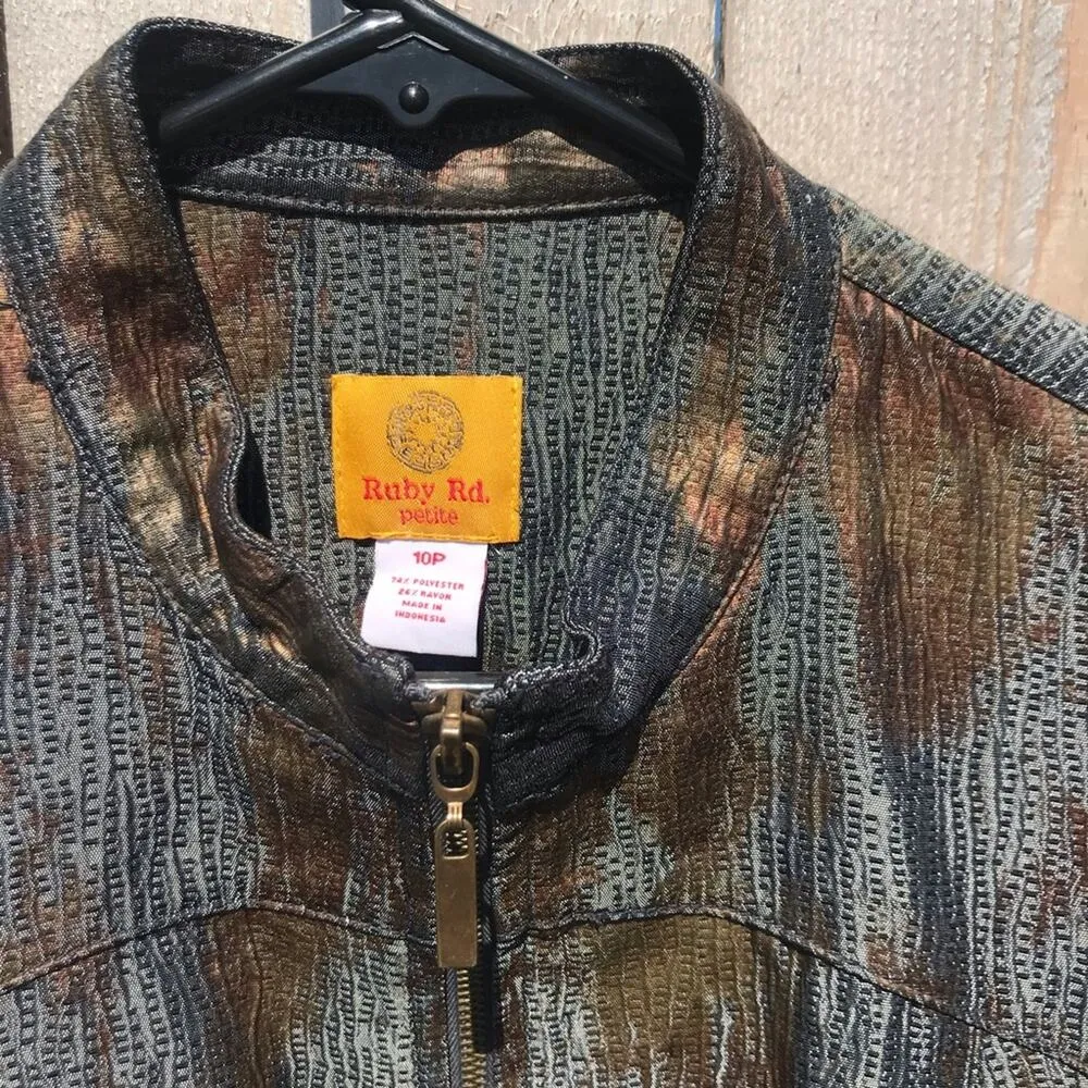 Ruby Rd  metallic front zip jacket - Image 4