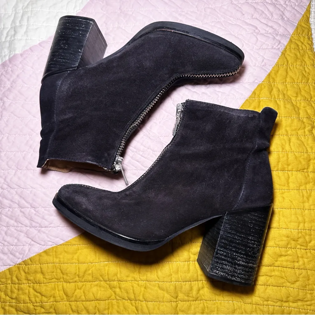 LOQ Andorra Lo Zipper‎ Booties Black Suede 37 Size 6 - Image 2