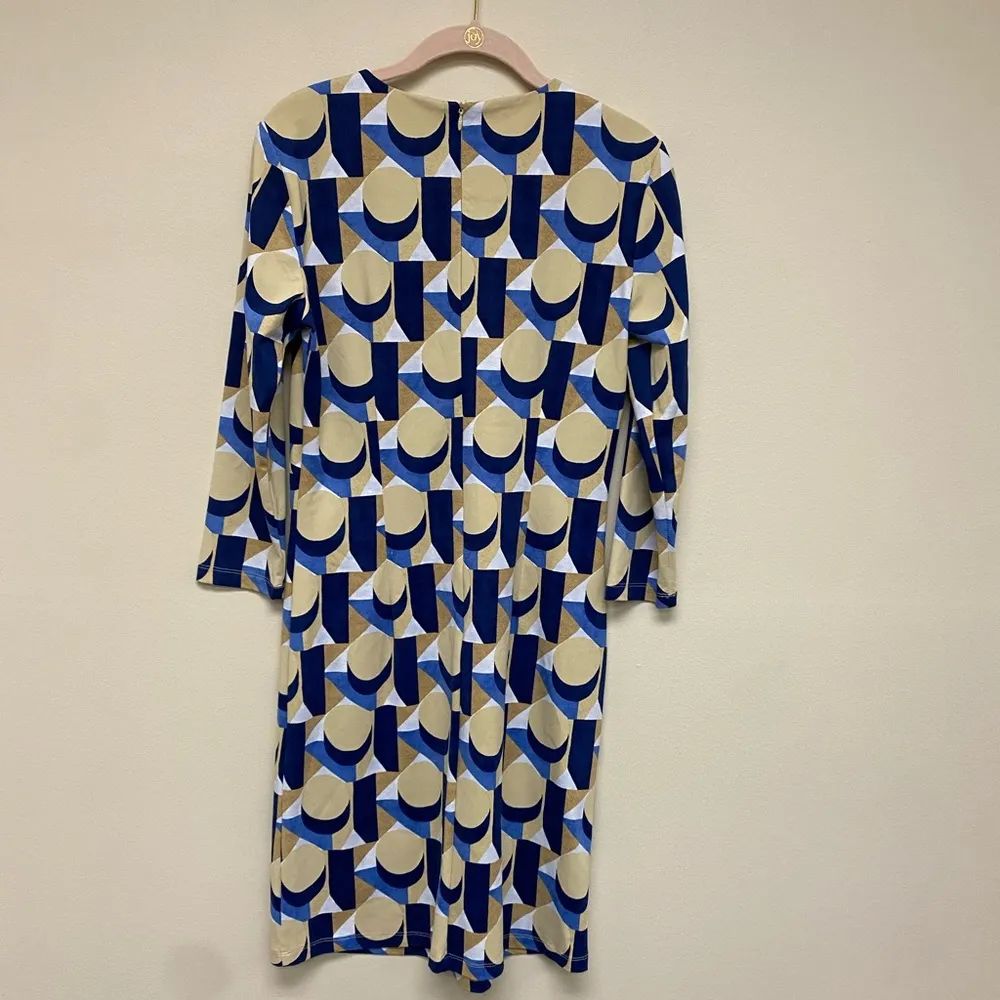 J. Mclaughlin Sophia Catalina Cloth Geometric Sheath 3/4 Sleeve Dress size S - Image 2