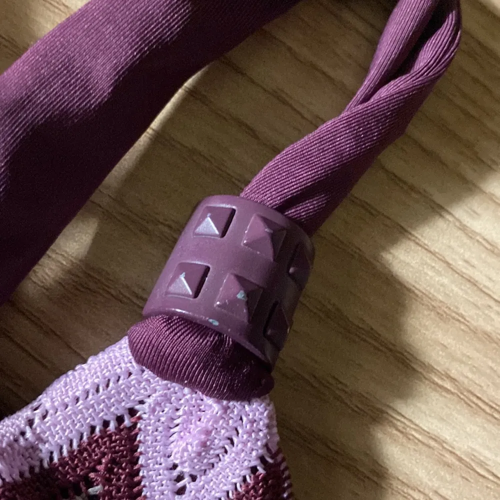 Perry Ellis Knit Bikini Swim Suit Padded Chevron Triangle Slide Top S - Image 4