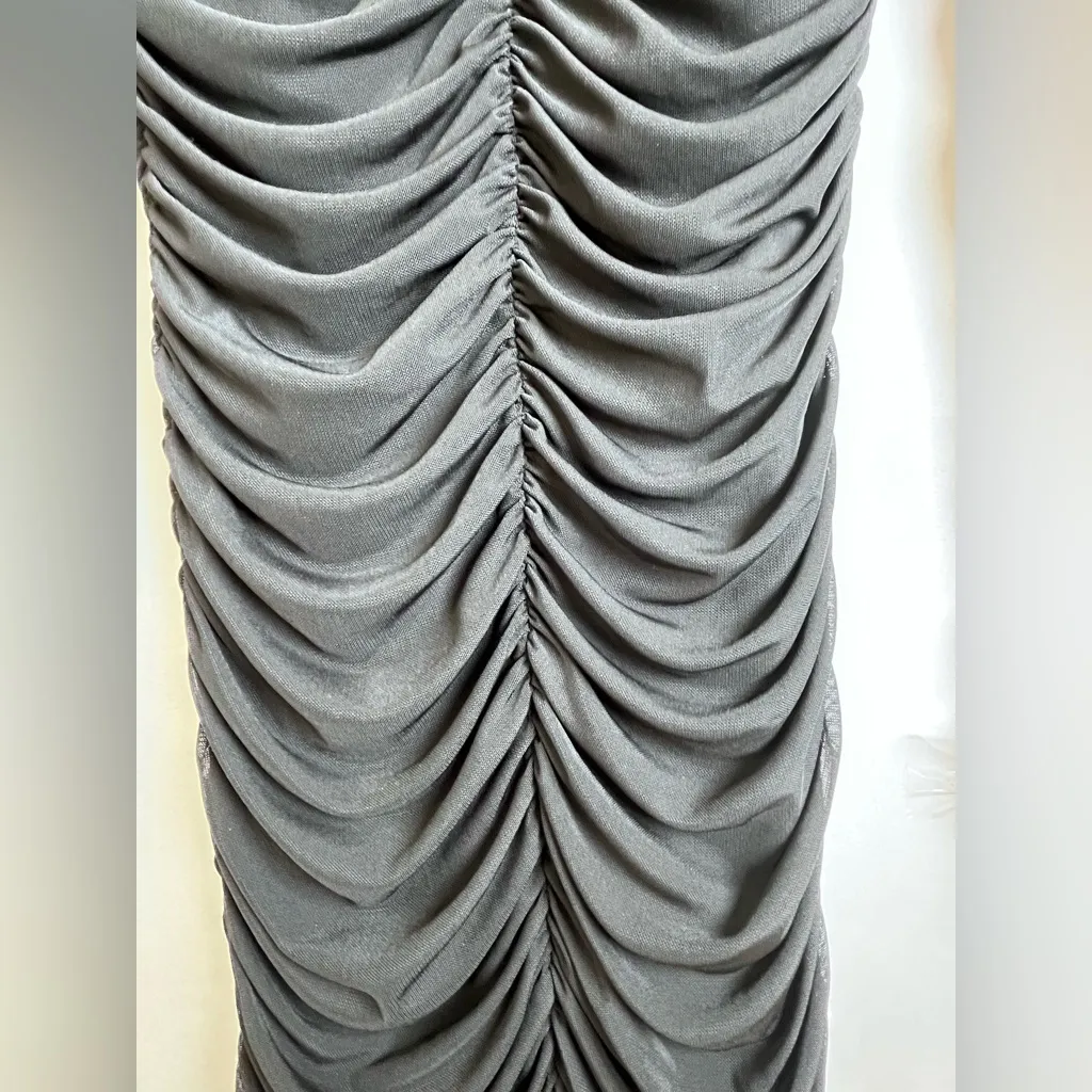 Michael Costello x Revolve Black Ruched Long Sleeve Mini Dress XS Bodycon - Image 3