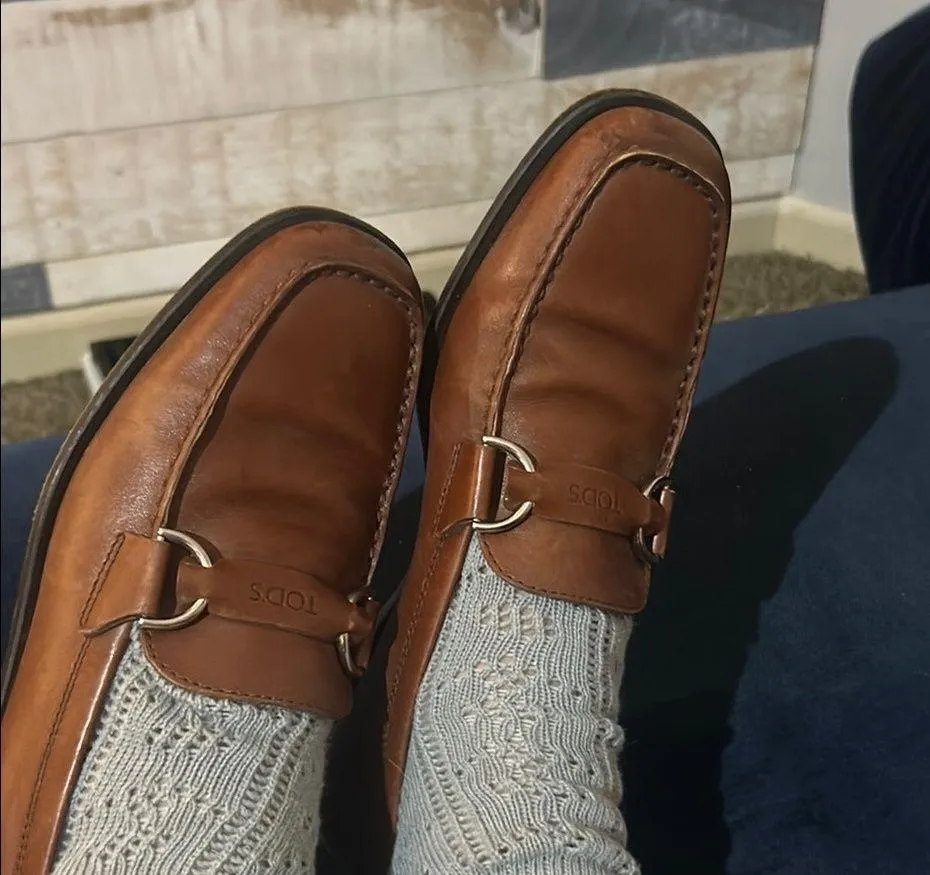 TOD’S GOMMINO LEATHER Driver LOAFERS British Tan Brown Leather Size 36 - Image 4