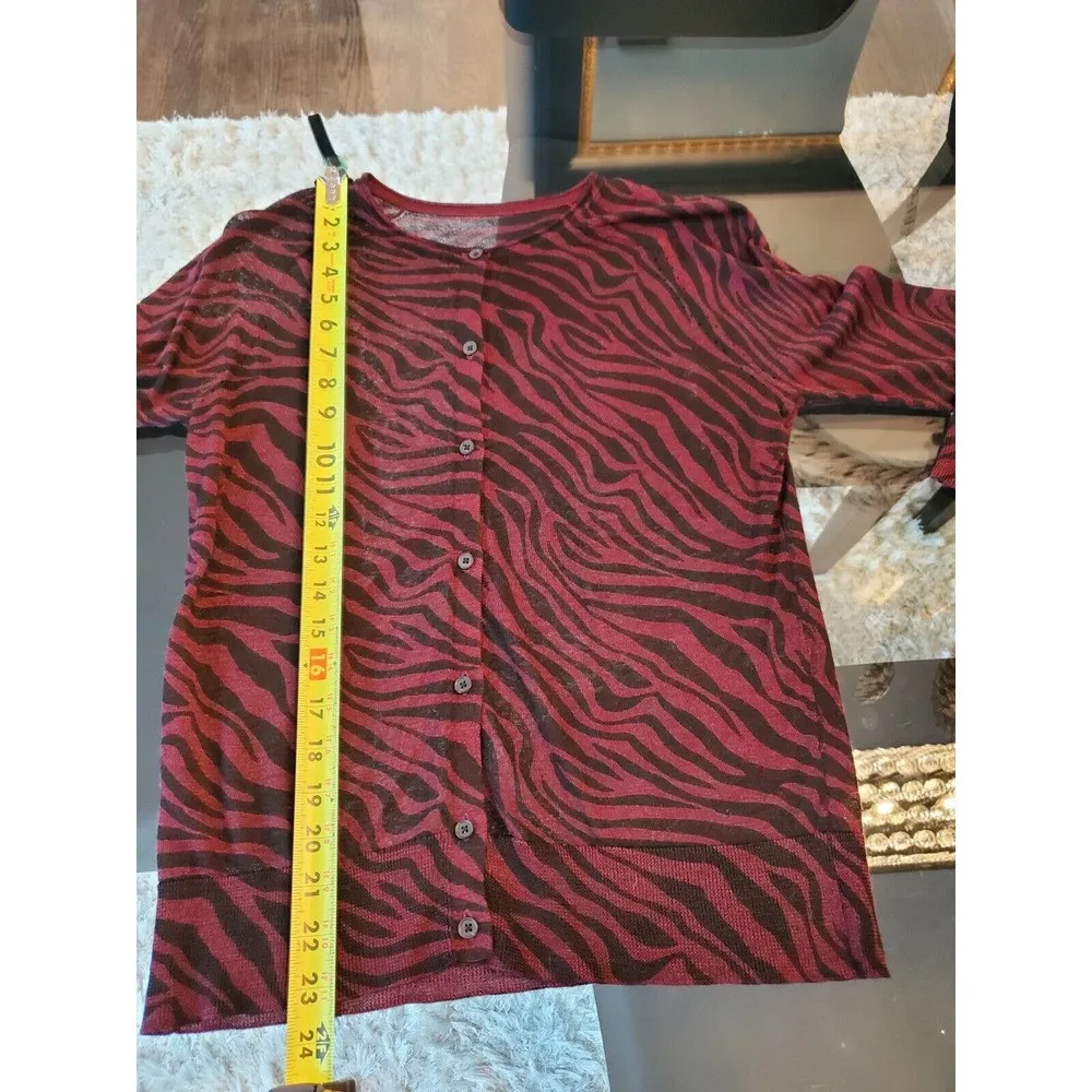 Women's Black & Maroon Long Sleeve Buttons Front Casual Cardigan Sweater Size undefined - Image 8