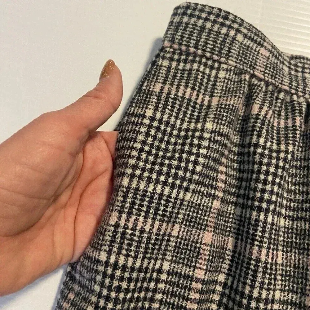 VINTAGE Pendleton Size 6 Wool Plaid Tartan Midi Skirt USA Blue Tan A-line - Image 9