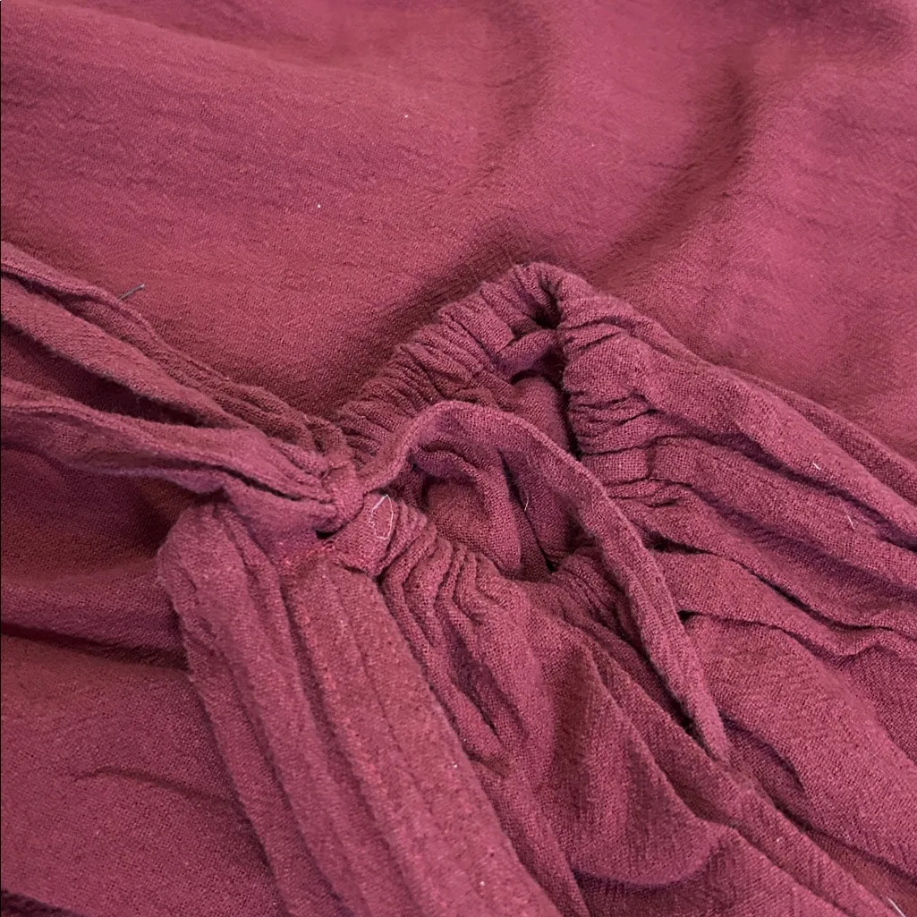 Caravana Yetzi Oversized Gathered Cotton Gauze Jumpsuit Red Size undefined - Image 7