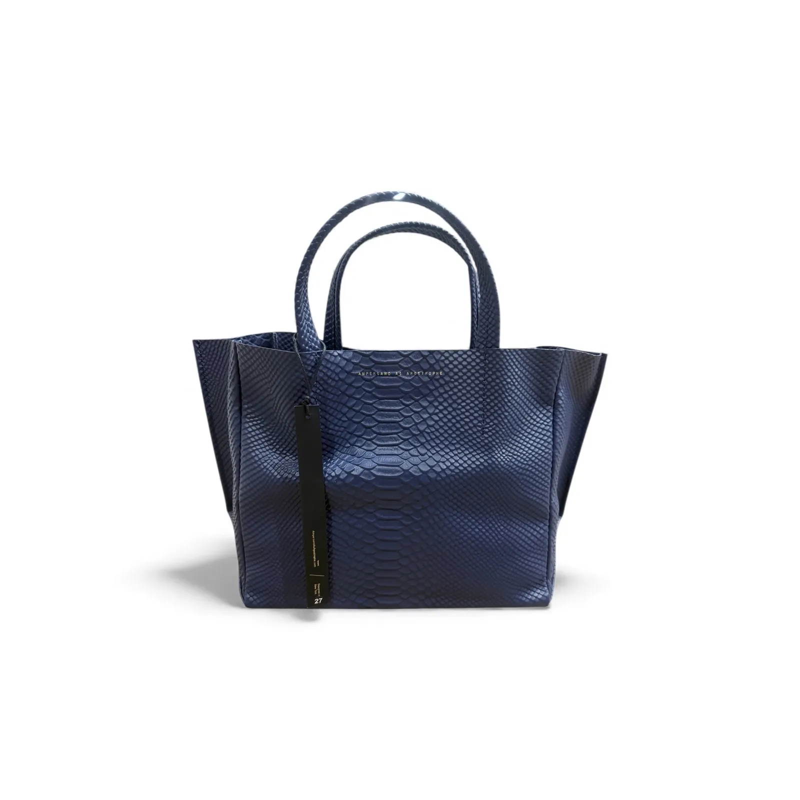 Ampersand As Apostrophe Leather Half Tote – Navy Night Python (NWT) Blue - Image 2
