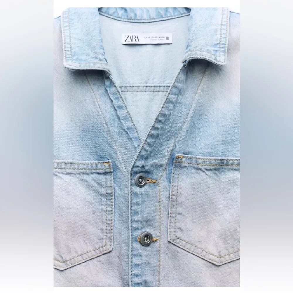 NWT ZARA FADED DENIM JUMPSUIT - Image 3