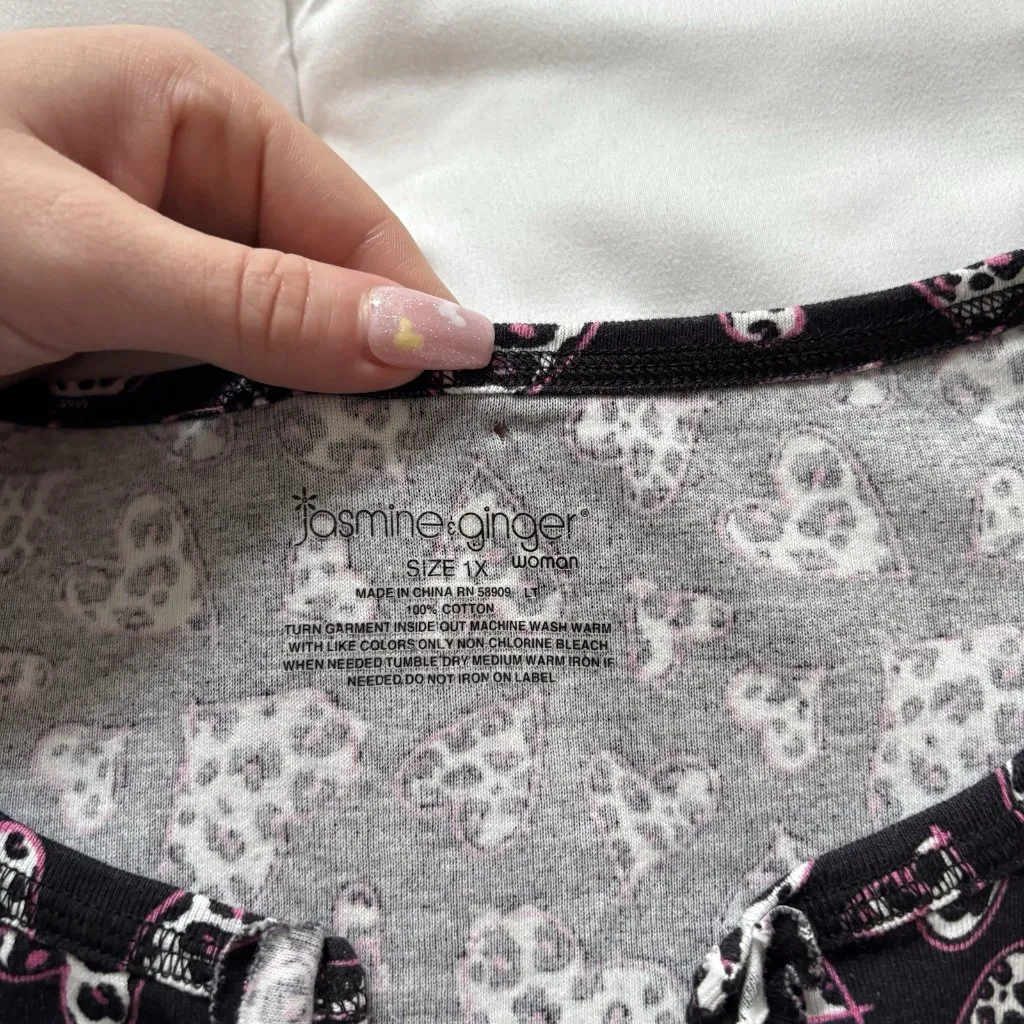 Vintage 90s Y2K Womens Size 1X Pink Hearts Short Sleeve T Shirt Tee Baddie Girly - Image 6