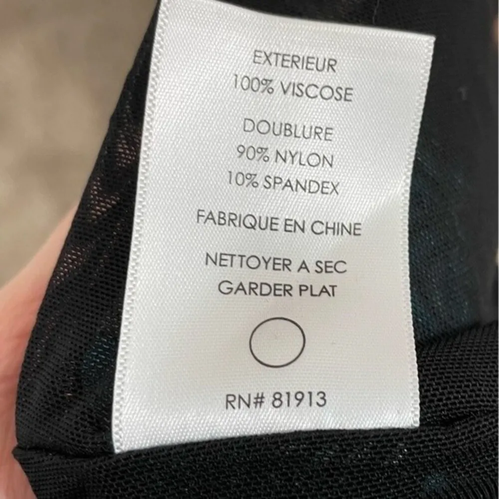 Tracy Reese Printed Jersey Blouson Dress Size LARGE in Sea Green / Black / Azure - Image 9