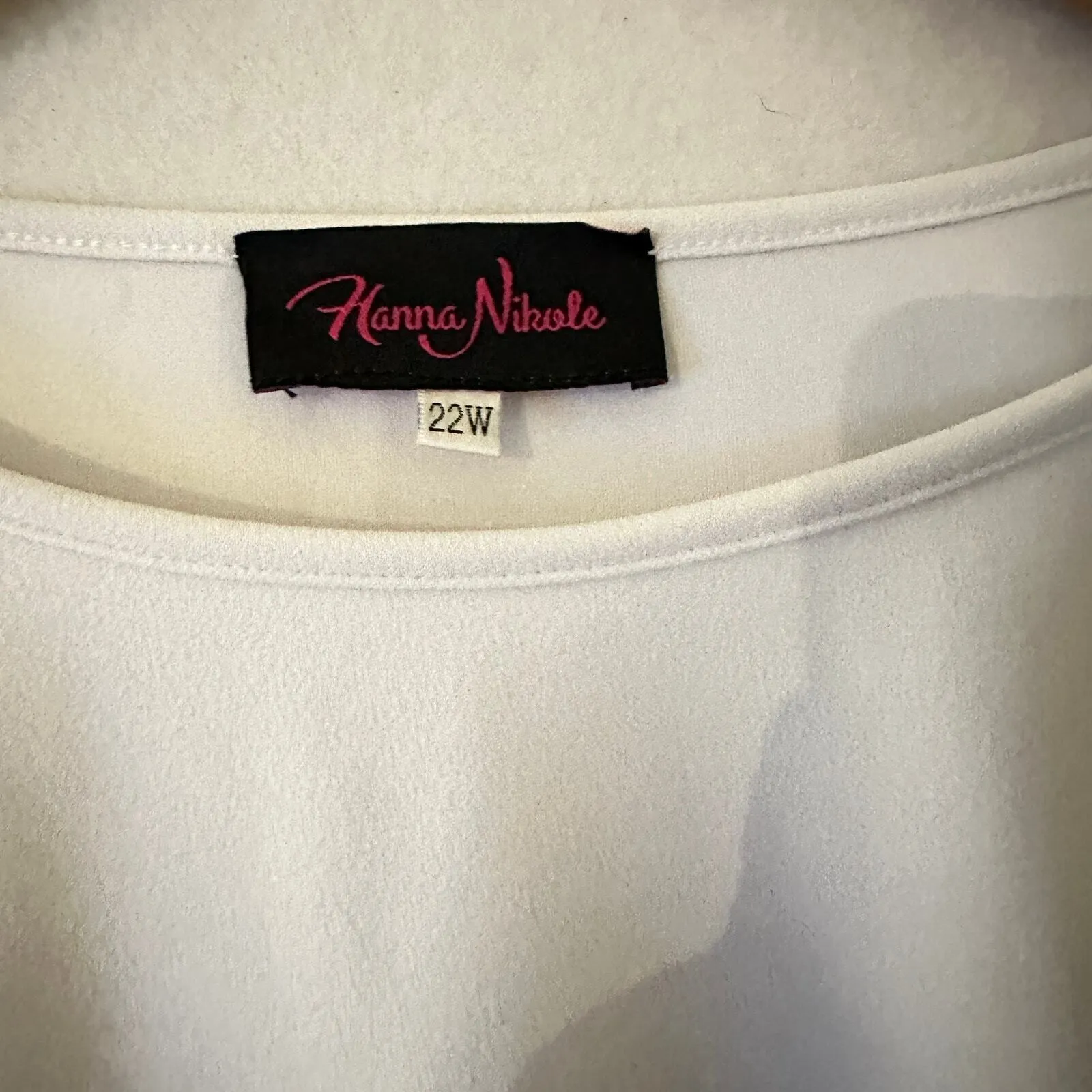 Hanna Nikole Long Sleeve‎ Ruched Top Plus Size 22W Office Siren Career Corporate White - Image 5