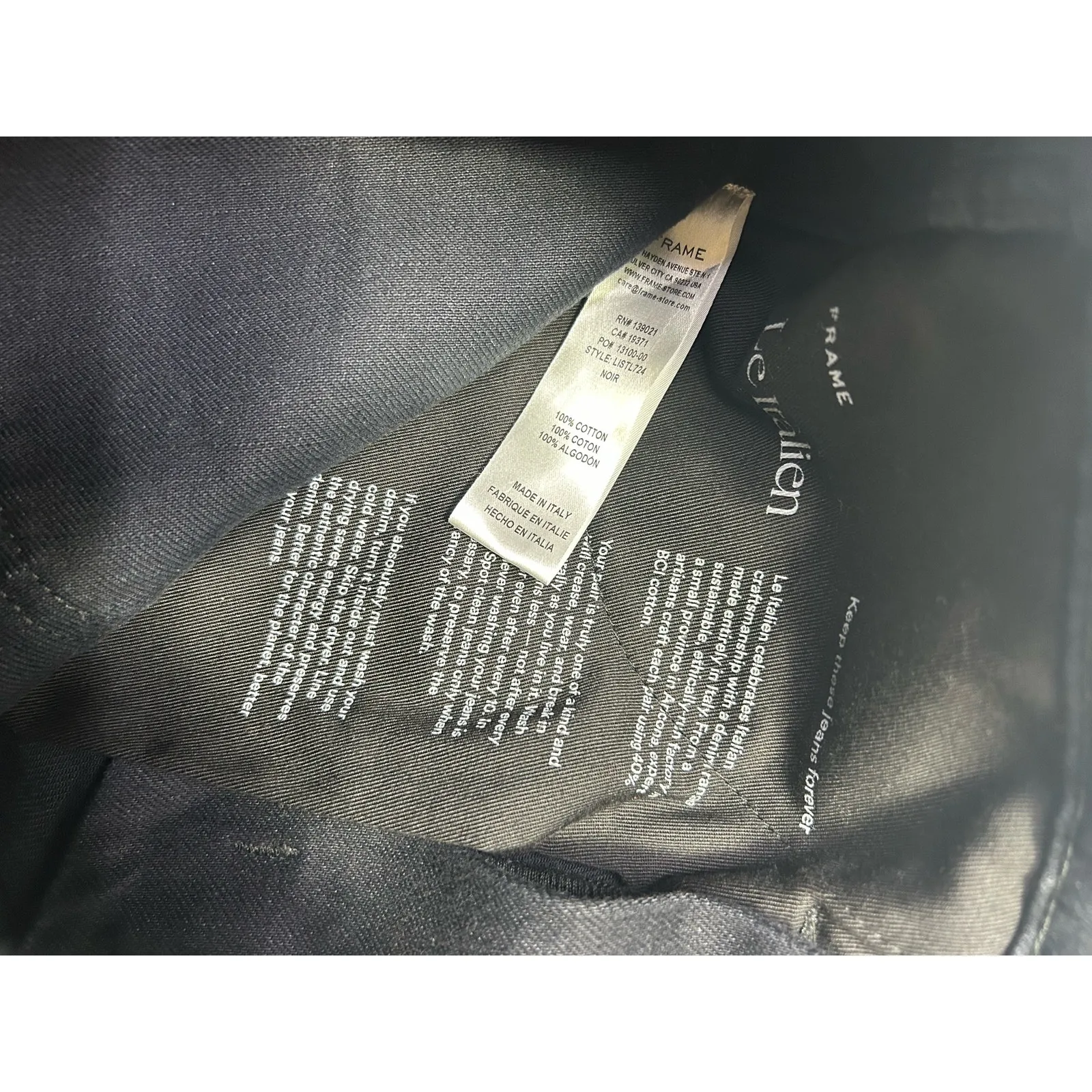 Frame Denim Jeans Frame Le Italien True Straight Jeans in Black. Size 26. NWOT - Image 8