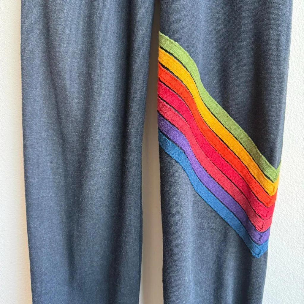 Aviator Nation Women’s Chevron Sweatpants Grey Size XS 27” Inseam - Image 2