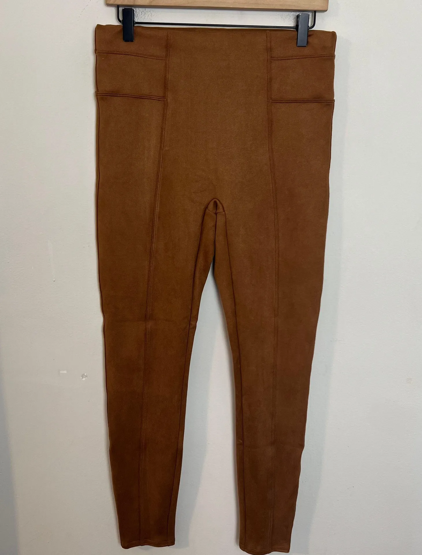 Spanx - Faux Suede Leggings Rich Caramel Shaping Tummy Control - Image 3