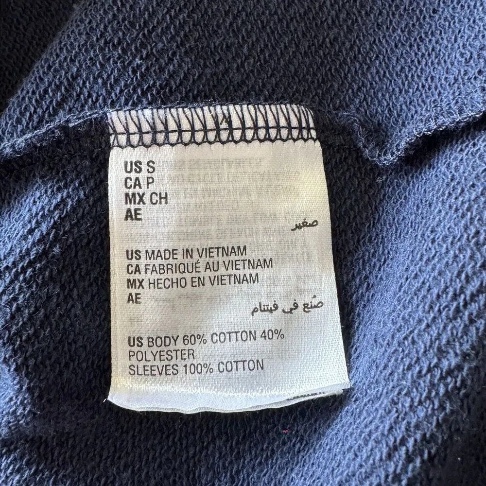 Charter Club Small Sweatshirt Top Flutter Cap Sleeve Stretch Crew Neck Navy Blue - Image 7