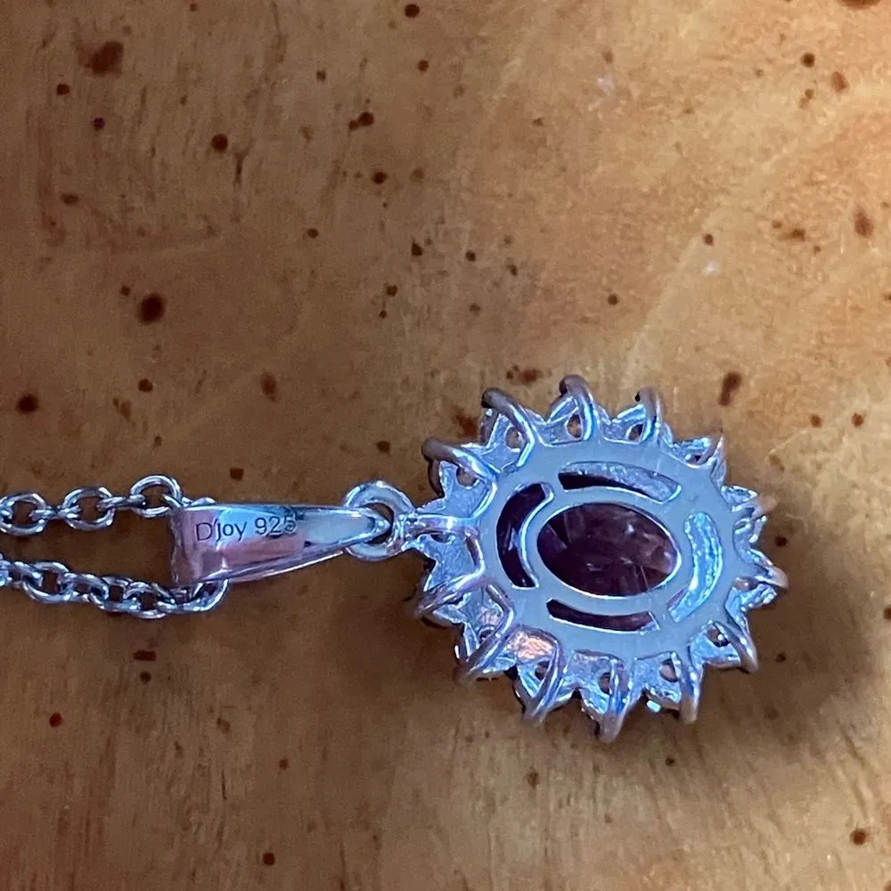 Moroccan Amethyst Champagne Zircon Sterling Silver Pendant Purple - Image 4