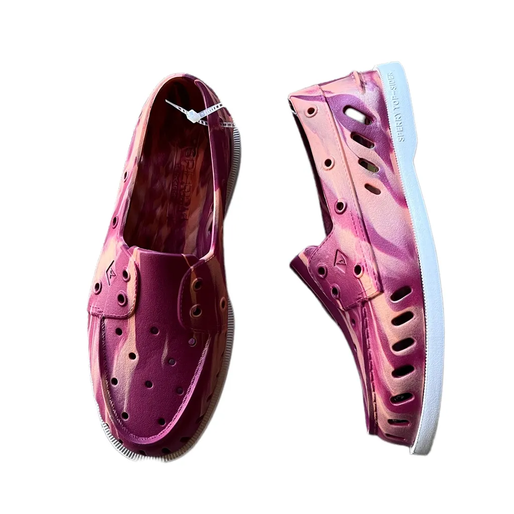 NEW SPERRY Women's Authentic Original Float Boat Shoe Marbled Orange - Image 2