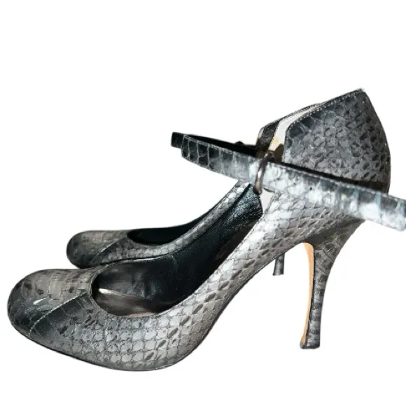 Max Studio  Elegant Black Snakeskin Pattern Heels - Image 4