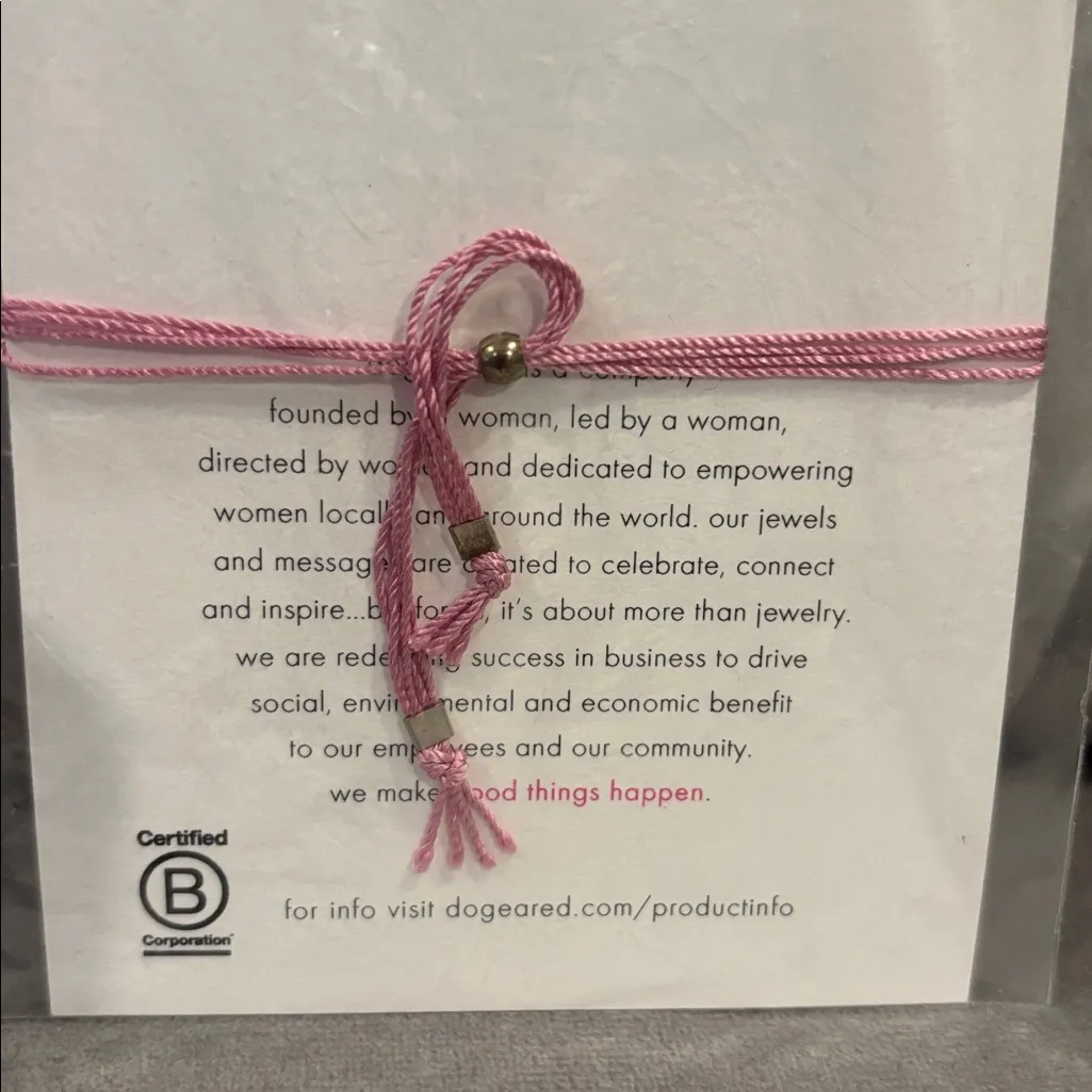 Dogeared Fight For The Girls Breast Cancer Awareness Bracelet New with tags! - Image 5